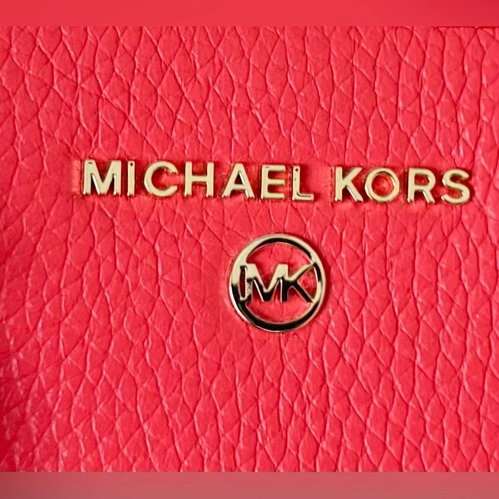 MICHAEL KORS SIENA Pebbled Leather Satchel Bag Leather Coral Dahlia